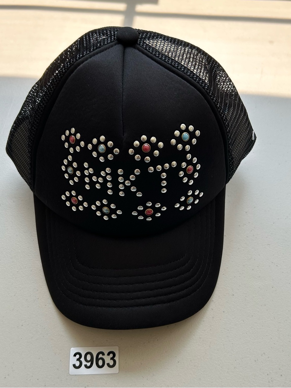 Market Black Studded Trucker Hat Mesh Snapback Streetwear Casual Cap New